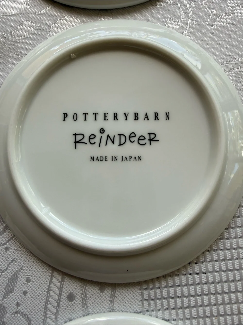 Pottery Barn White Reindeer Complete Set Of 9 Coasters Accent Plates Multicolor